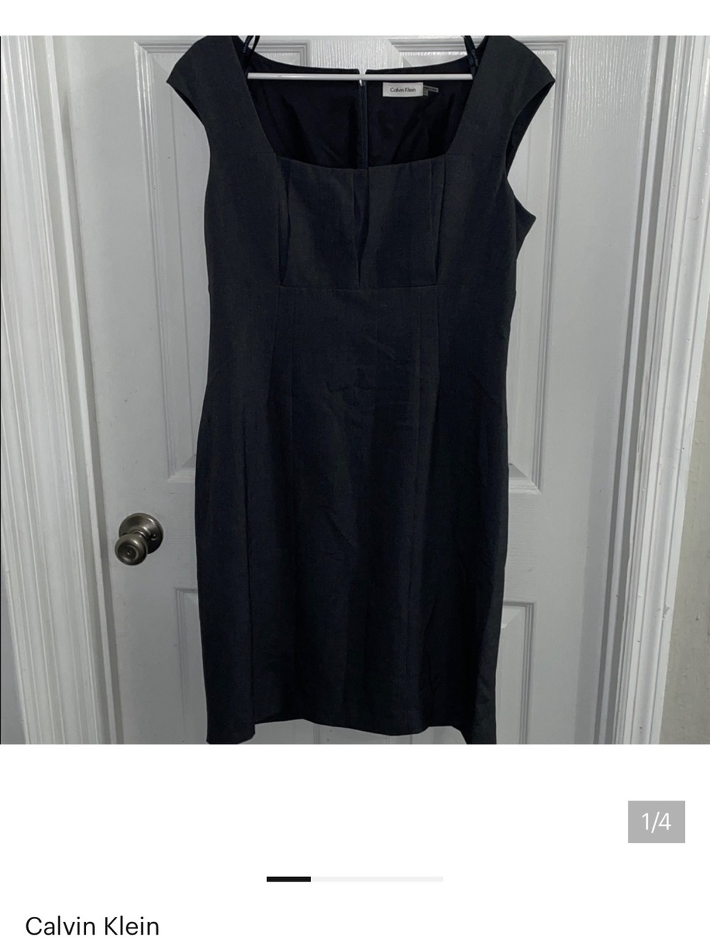 Calvin Klein dark grey Cap-Sleeve Midi Dress